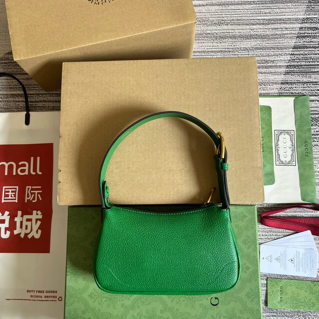 Luxury Gucci APHRODITE MINI 21 SHOULDER BAG IN EMERALD GREEN CALFSKIN