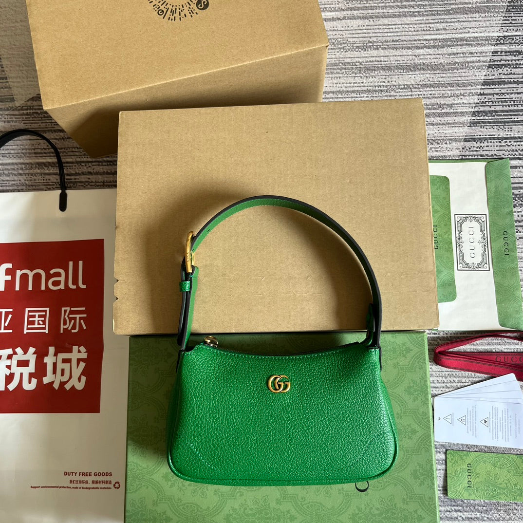 Luxury Gucci APHRODITE MINI 21 SHOULDER BAG IN EMERALD GREEN CALFSKIN