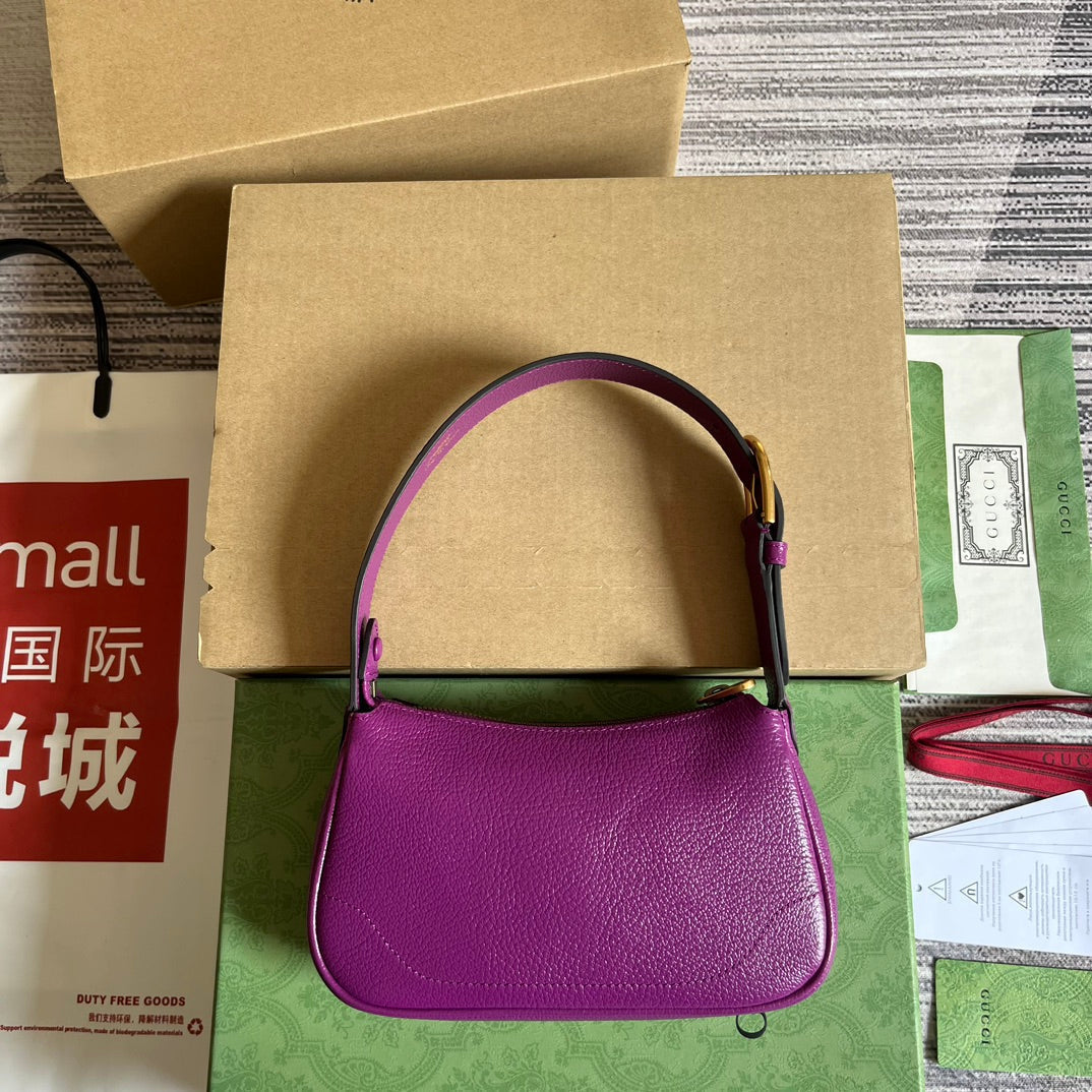 Luxury Gucci APHRODITE MINI 21 SHOULDER BAG IN VIOLET PURPLE CALFSKIN