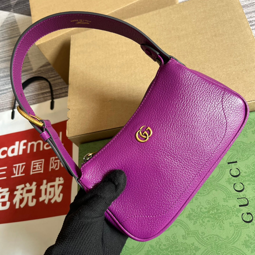 Luxury Gucci APHRODITE MINI 21 SHOULDER BAG IN VIOLET PURPLE CALFSKIN