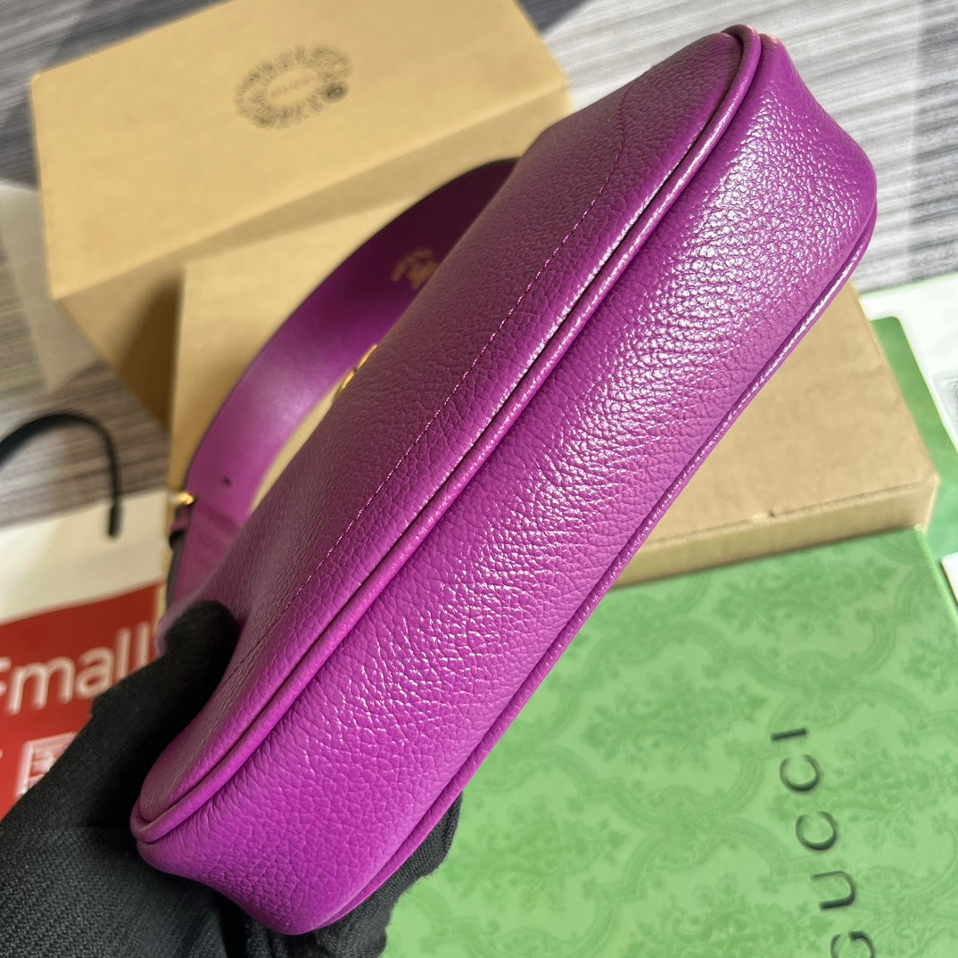 Luxury Gucci APHRODITE MINI 21 SHOULDER BAG IN VIOLET PURPLE CALFSKIN