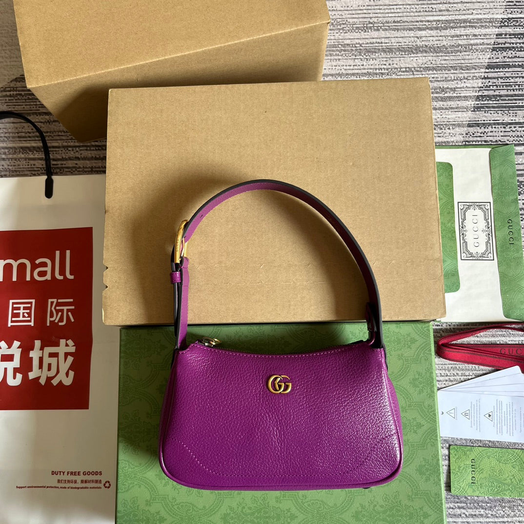Luxury Gucci APHRODITE MINI 21 SHOULDER BAG IN VIOLET PURPLE CALFSKIN