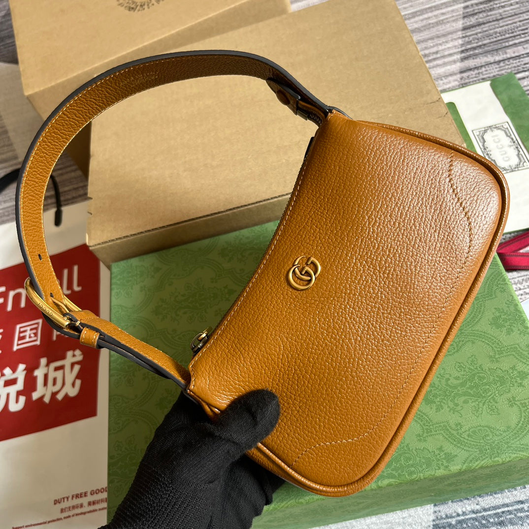 Luxury Gucci APHRODITE MINI 21 SHOULDER BAG IN CARAMEL BROWN CALFSKIN
