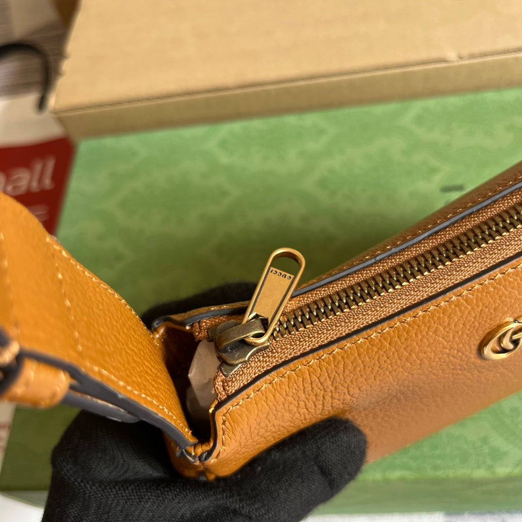 Luxury Gucci APHRODITE MINI 21 SHOULDER BAG IN CARAMEL BROWN CALFSKIN