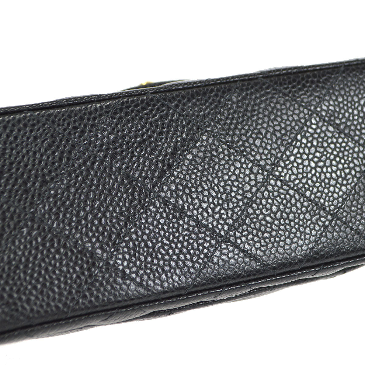 CHANEL Classic Flap Mini Square Chain Shoulder Bag Black Caviar 18176