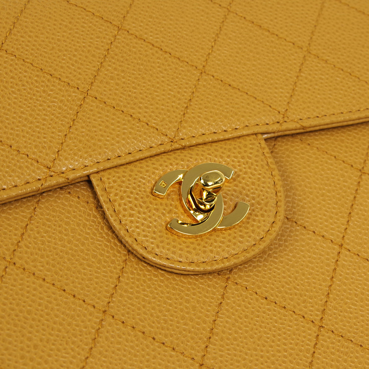 CHANEL Classic Flap Jumbo Shoulder Bag Beige Caviar 48601