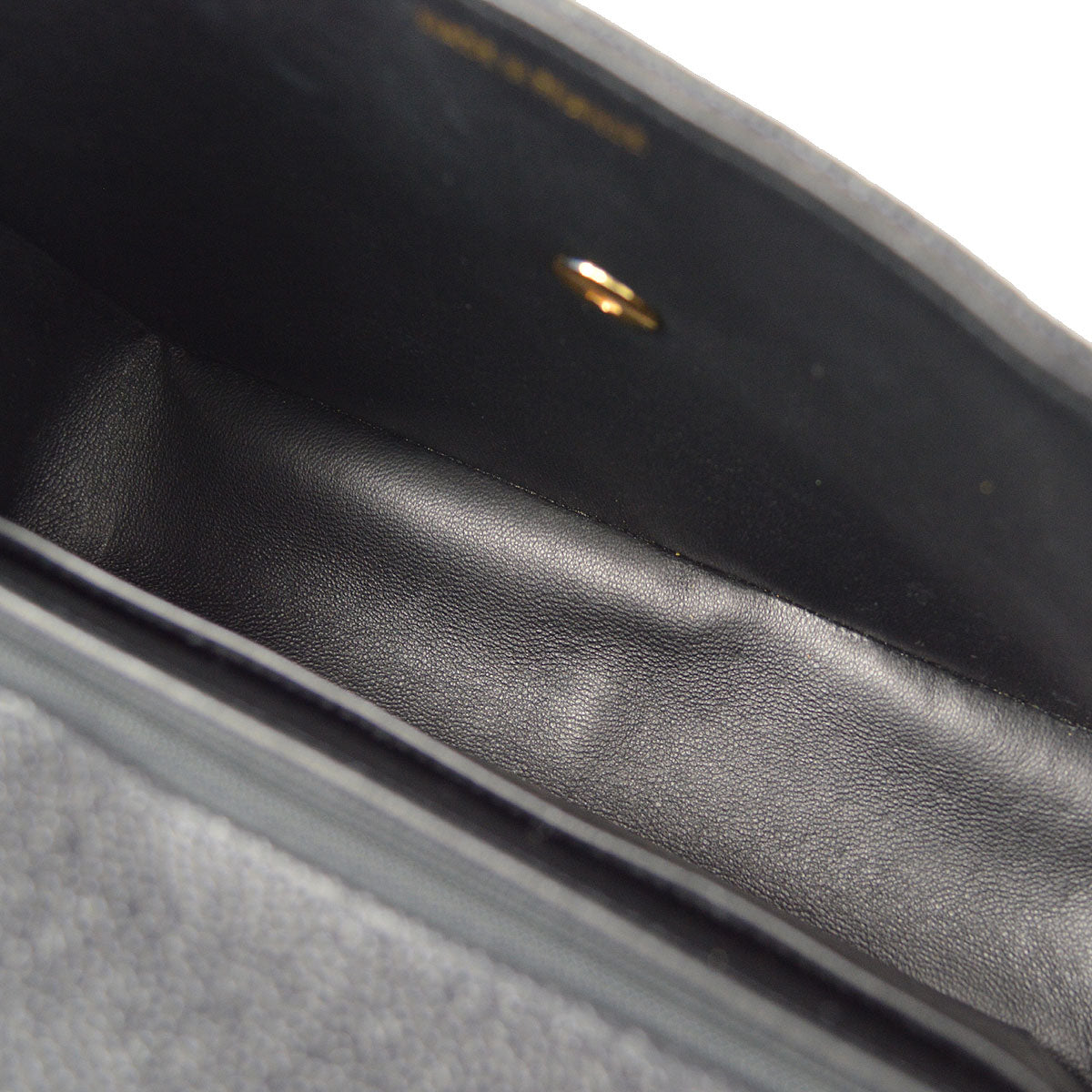 CHANEL Classic Flap Mademoiselle Double Chain Shoulder Bag Black Caviar 48745