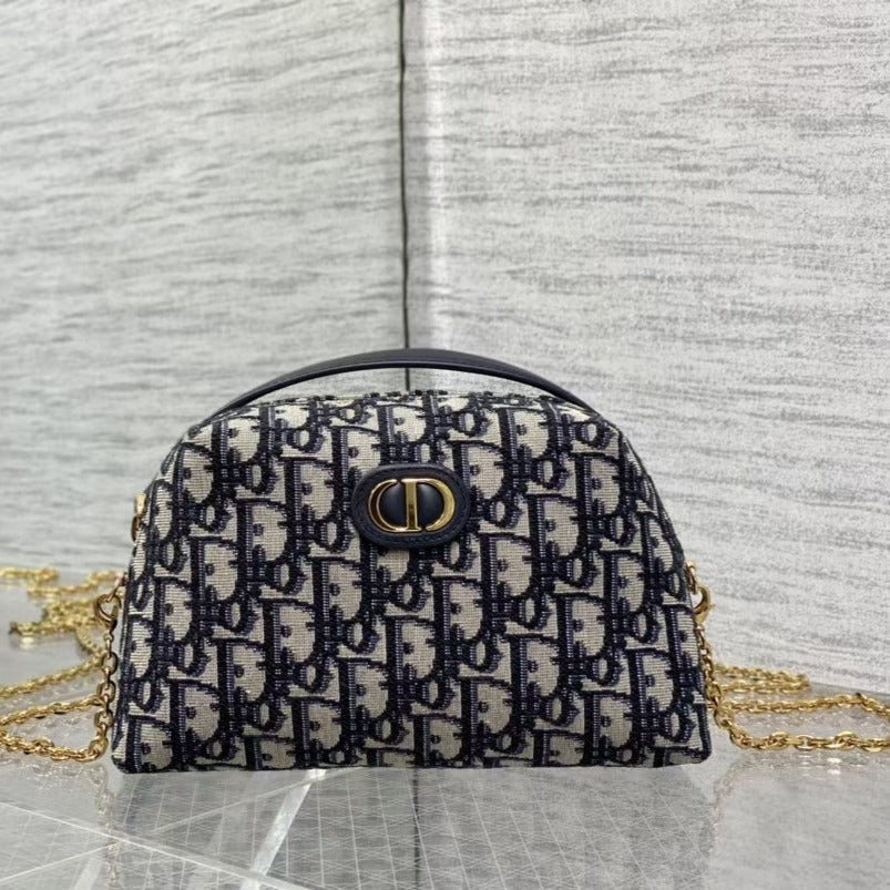 Luxury Diorsmall 30 montaigne 21cm aphrodite pouch blue oblique embroidery