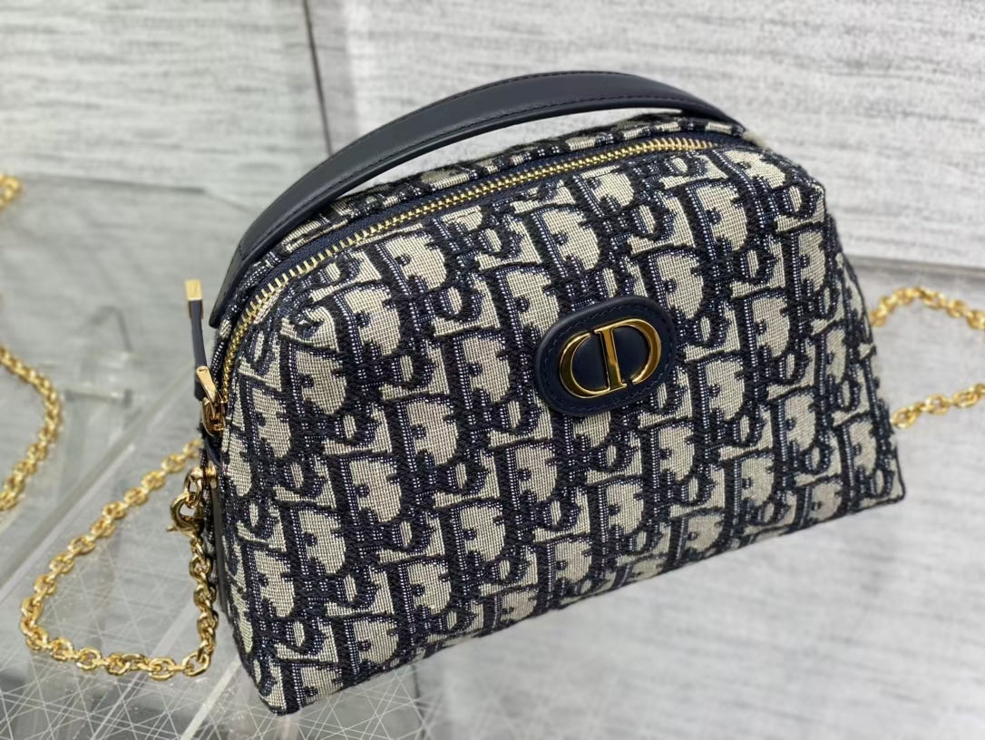 Luxury Diorsmall 30 montaigne 21cm aphrodite pouch blue oblique embroidery