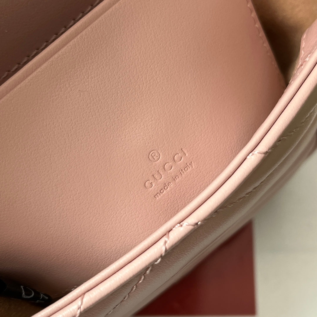 Luxury Gucci MARMONT BAG 12 IN LIGHT PINK CALFSKIN