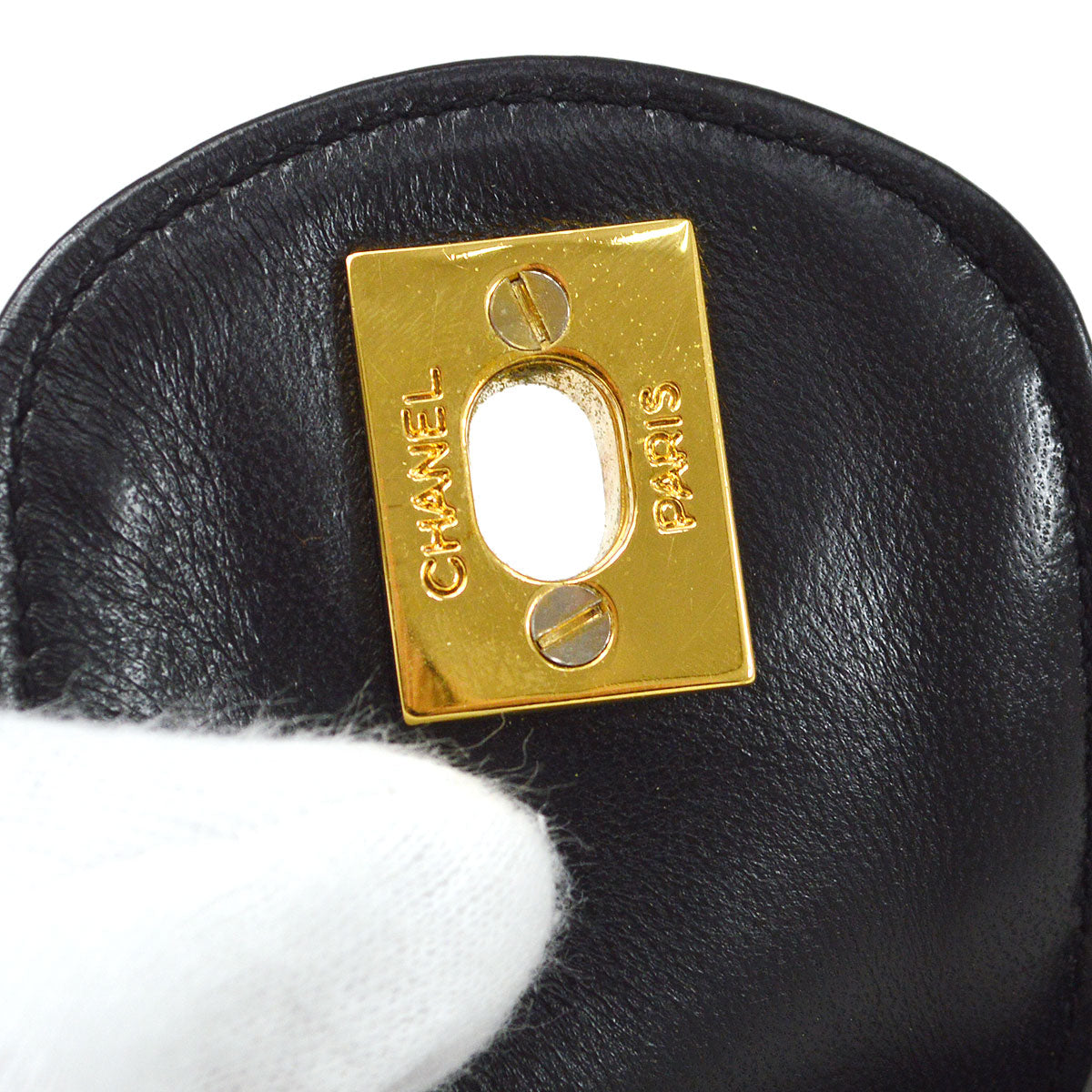 CHANEL 1991-1994 Horizontal Flap Small Black Lambskin 22856