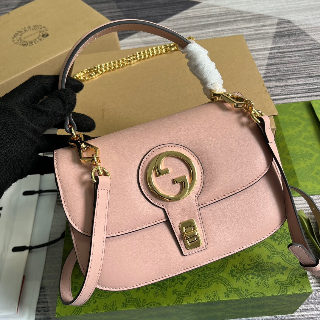 Luxury Gucci BLONDIE 23 TOP-HANDLE BAG LIGHT PINK CALFSKIN