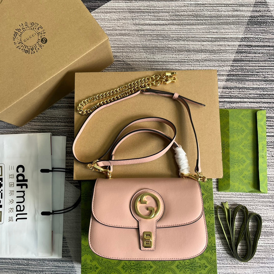 Luxury Gucci BLONDIE 23 TOP-HANDLE BAG LIGHT PINK CALFSKIN