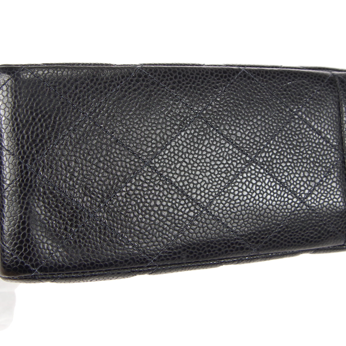 CHANEL 2000-2001 Classic Flap Jumbo SHW Black Caviar 48504