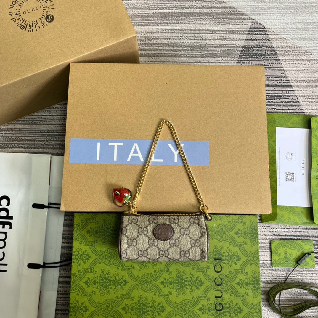 Luxury Gucci GG MINI 12 BUCKET BAG IN BEIGE CANVAS