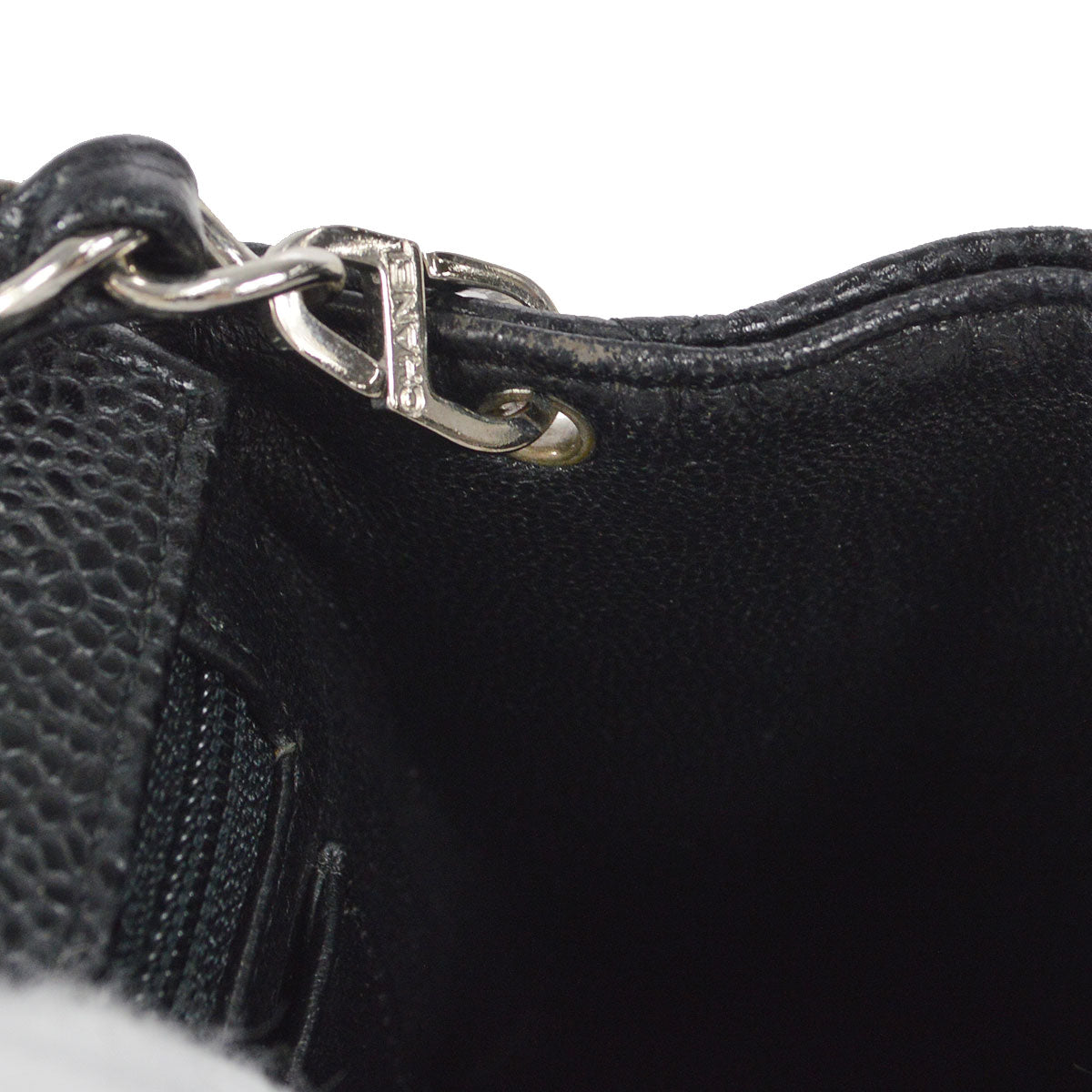 CHANEL Classic Flap Mini Square Chain Shoulder Bag Black Caviar 58017