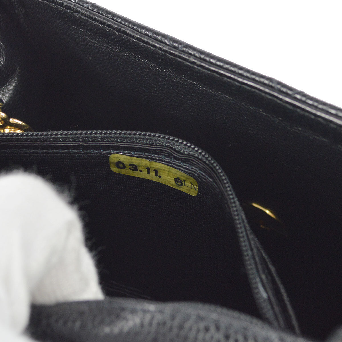 CHANEL Classic Flap Mini Square Chain Shoulder Bag Black Caviar 58067