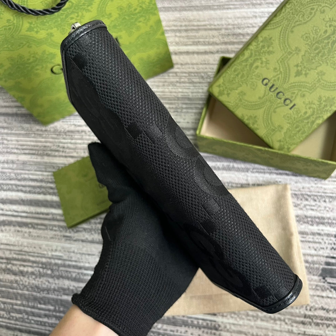 Luxury Gucci GG LONG WALLET 19 IN BLACK CANVAS