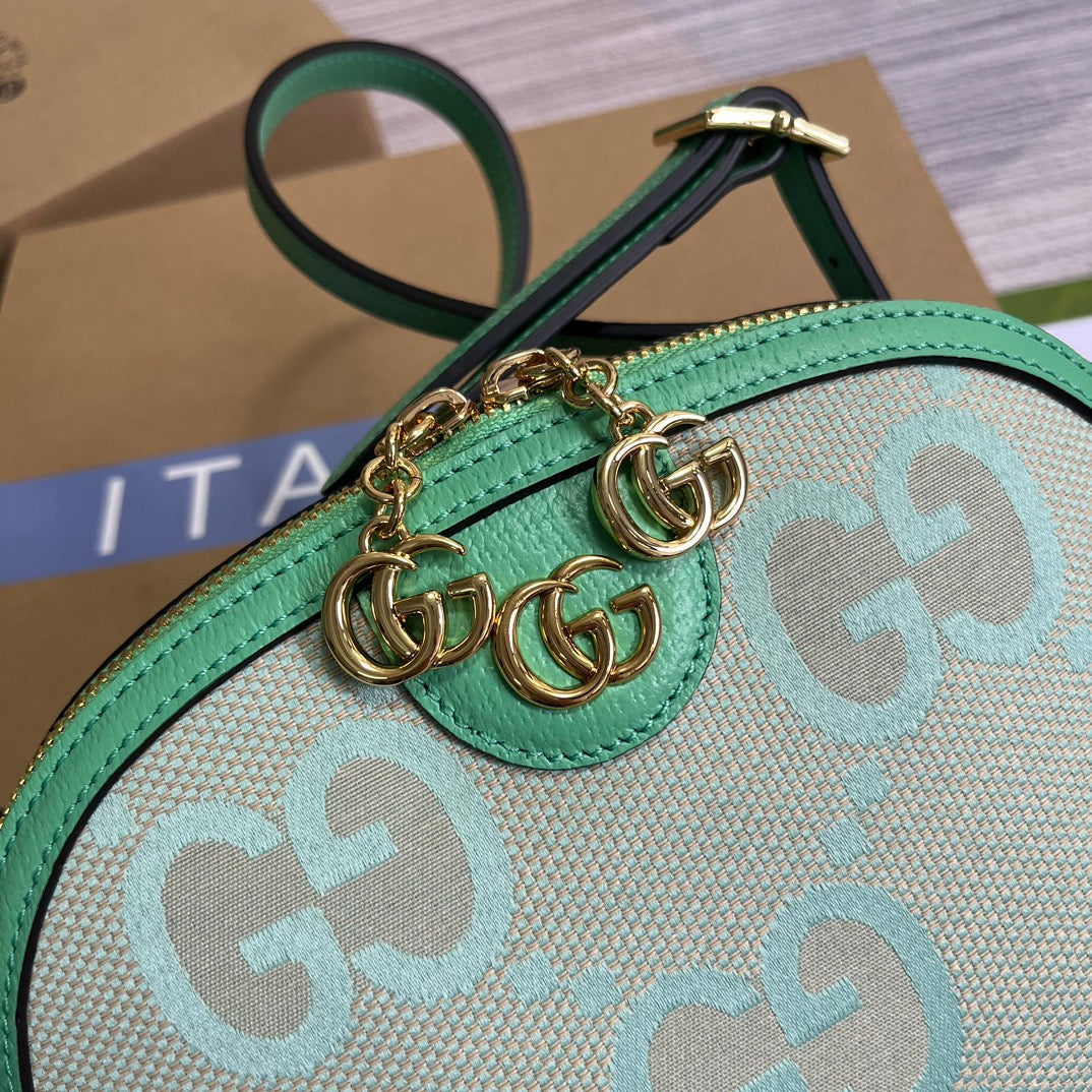 Luxury Gucci ophidia large 24cm comestic pouch beige green monogram canvas
