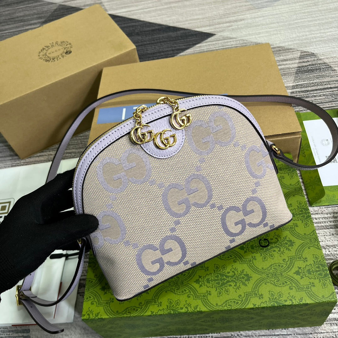Luxury Gucci ophidia large 24cm comestic pouch beige purple monogram canvas