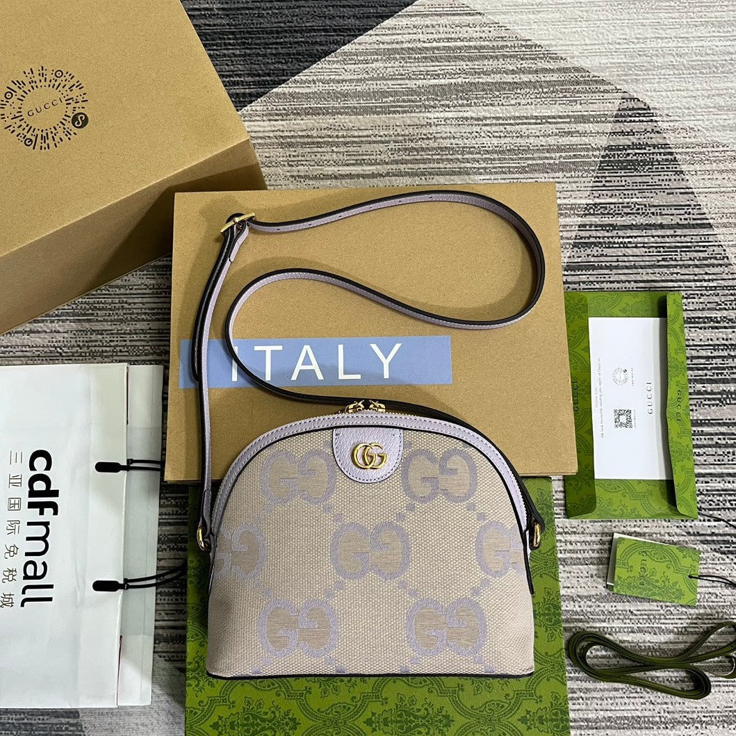 Luxury Gucci ophidia large 24cm comestic pouch beige purple monogram canvas