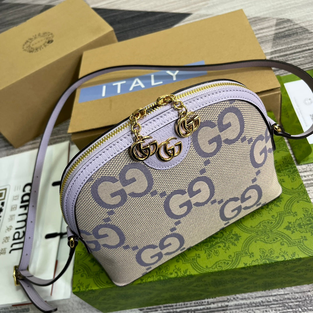 Luxury Gucci ophidia large 24cm comestic pouch beige purple monogram canvas