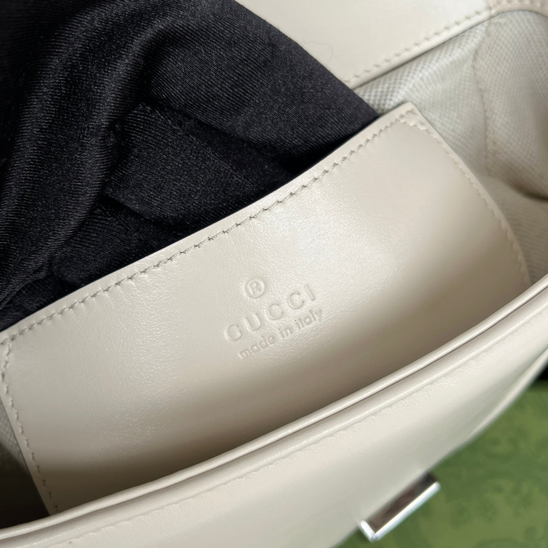 Luxury Gucci gg marmont mini 18cm all white calfskin
