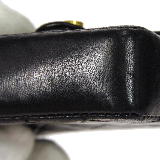 CHANEL Classic Flap Micro Shoulder Bag Black Lambskin 66439