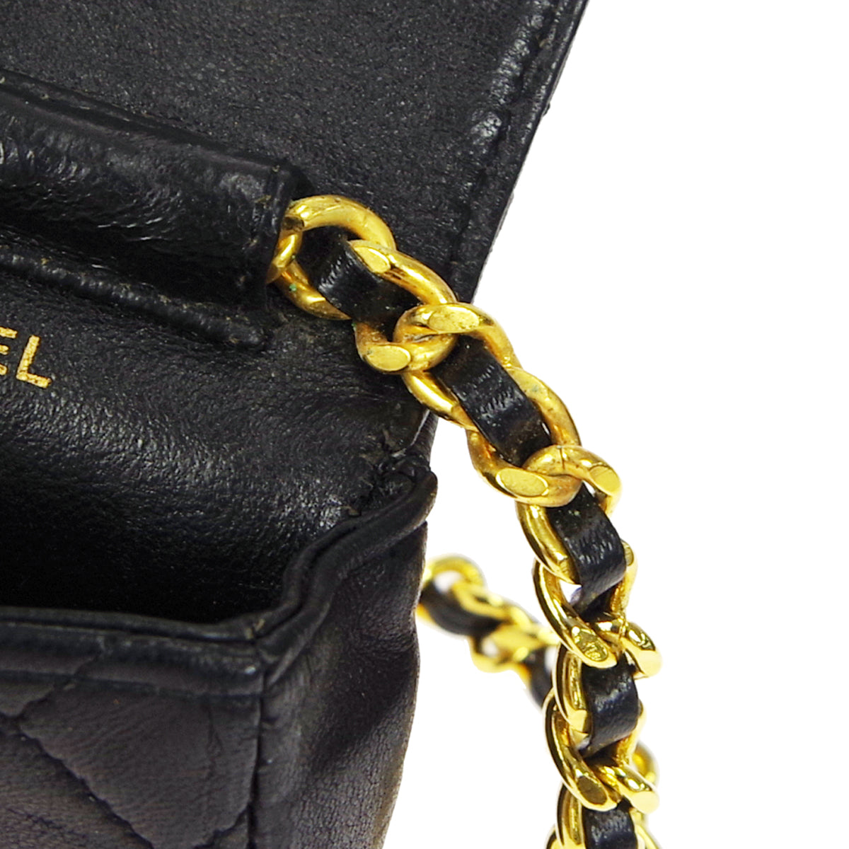 CHANEL Classic Flap Micro Shoulder Bag Black Lambskin 66439