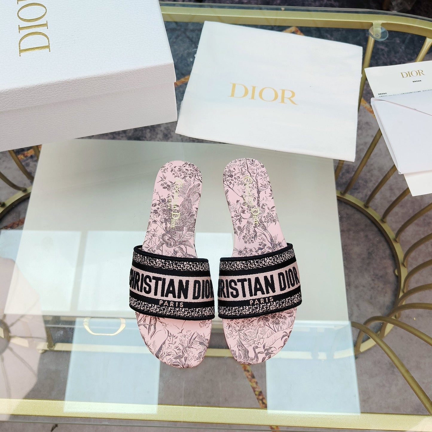 Luxury DiorMule Dway Slide 10mm Multi-motifs Style 12
