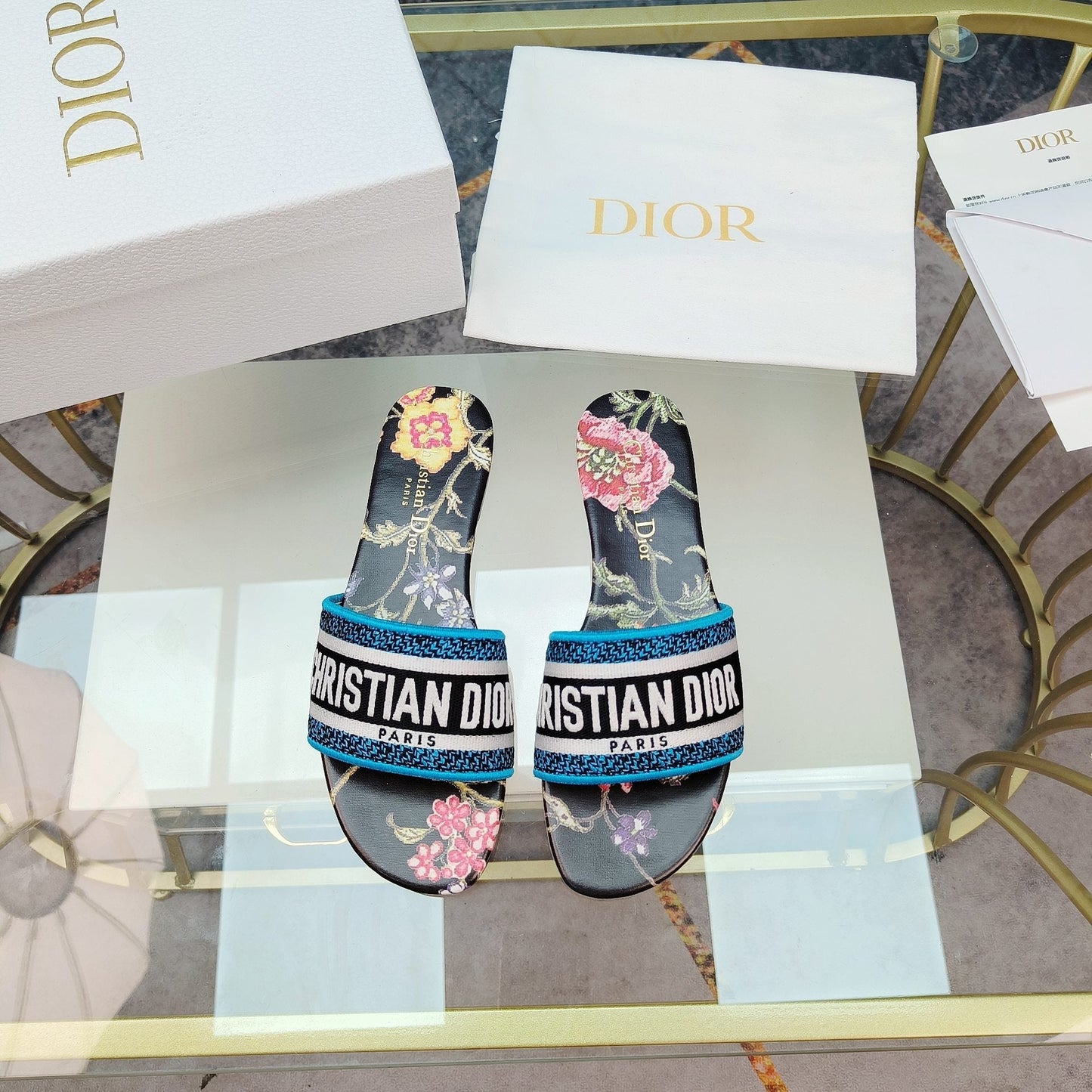 Luxury DiorMule Dway Slide 10mm Multi-motifs Style 10
