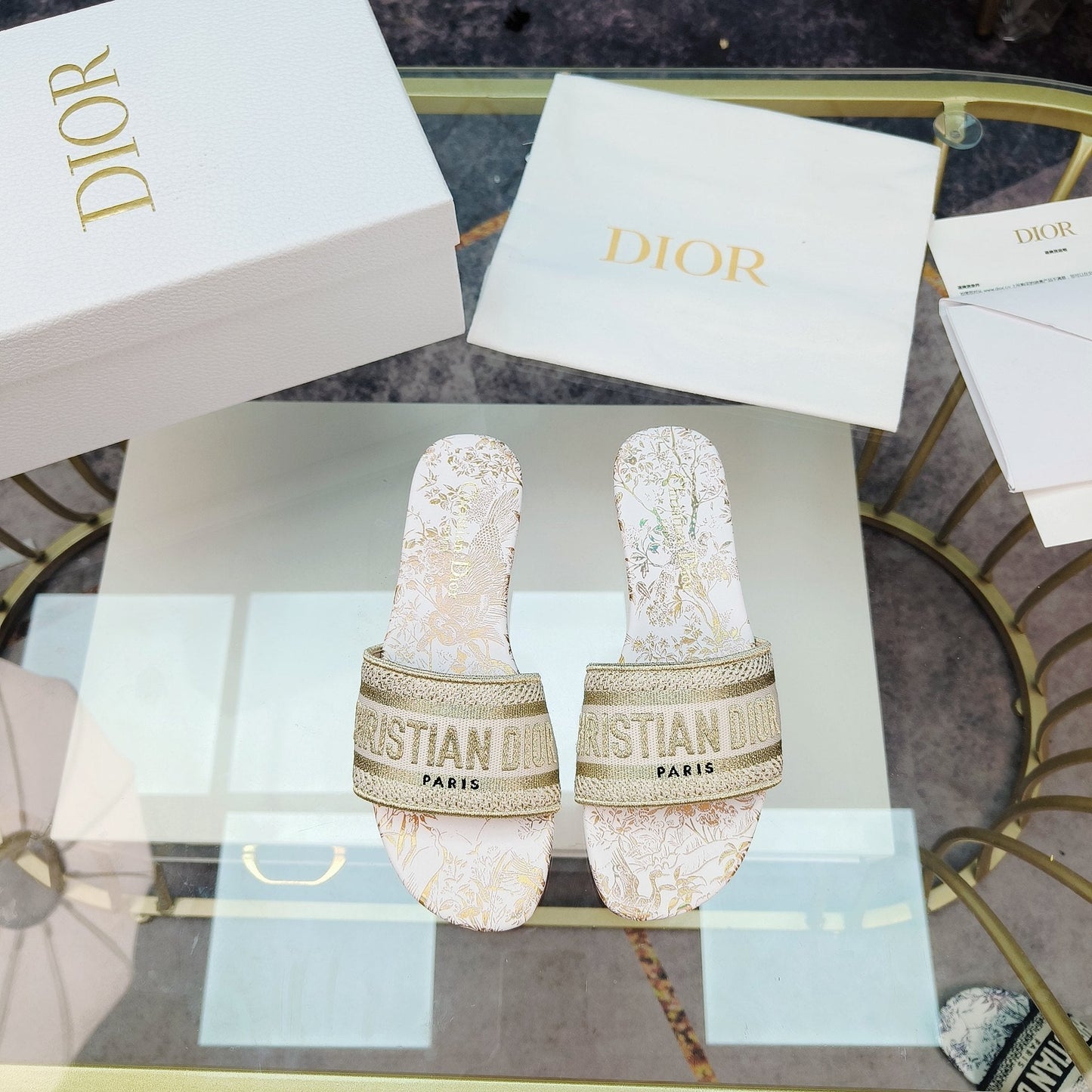 Luxury DiorMule Dway Slide 10mm Multi-motifs Style 7