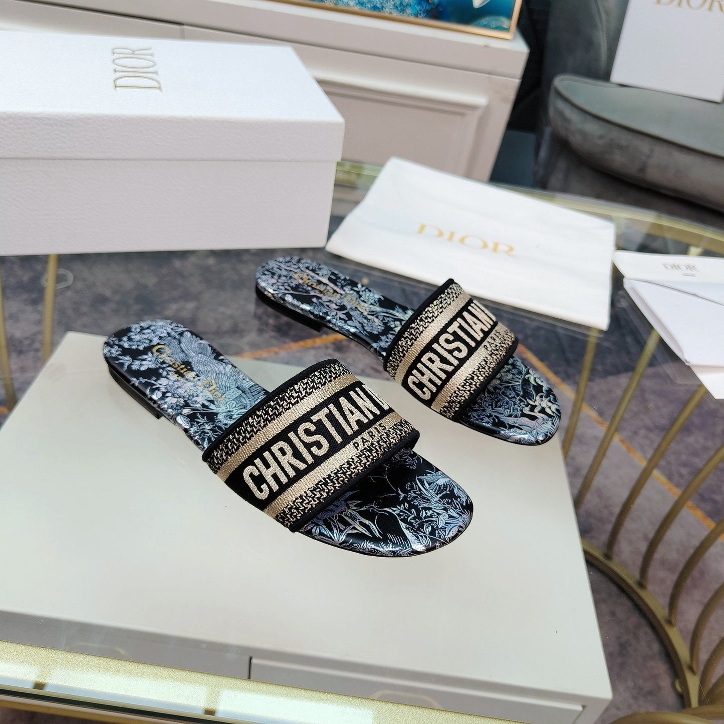 Luxury DiorMule Dway Slide 10mm Multi-motifs Style 4