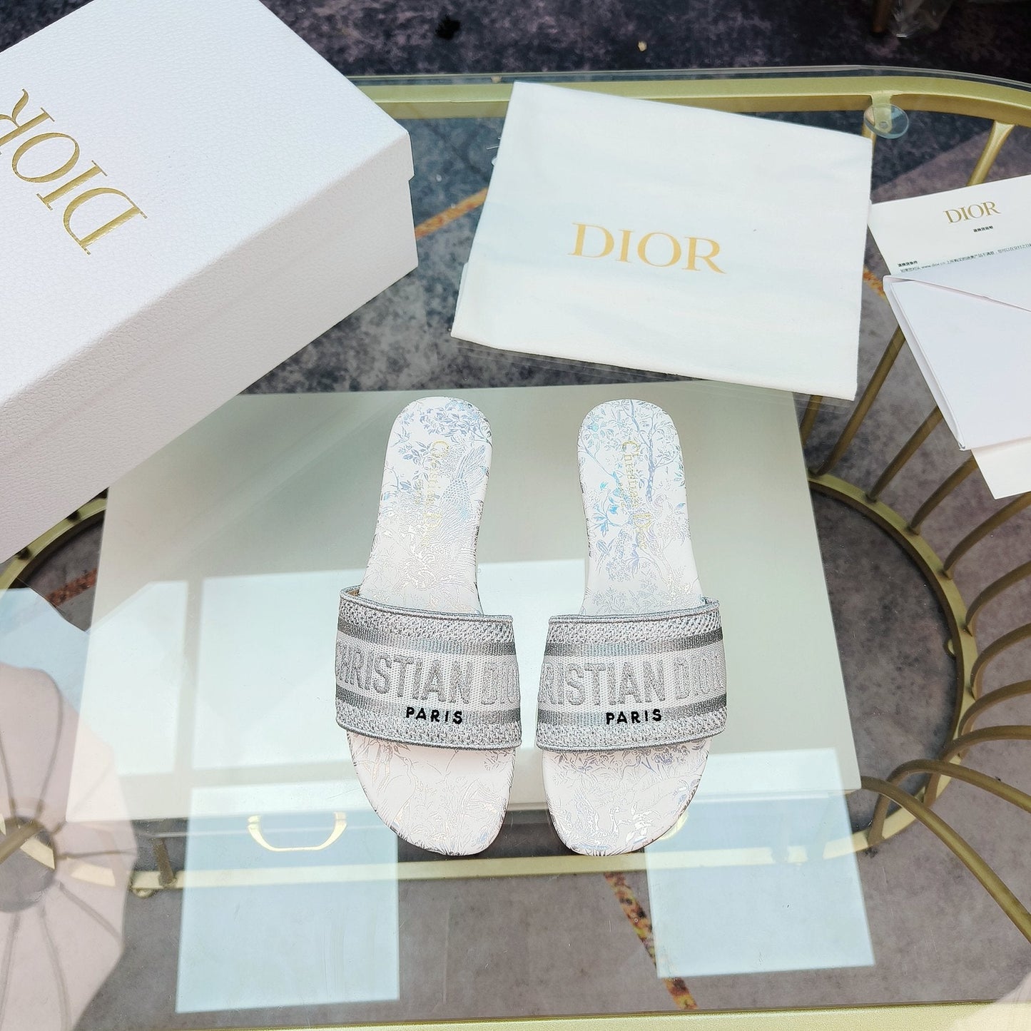 Luxury DiorMule Dway Slide 10mm Multi-motifs Style 6