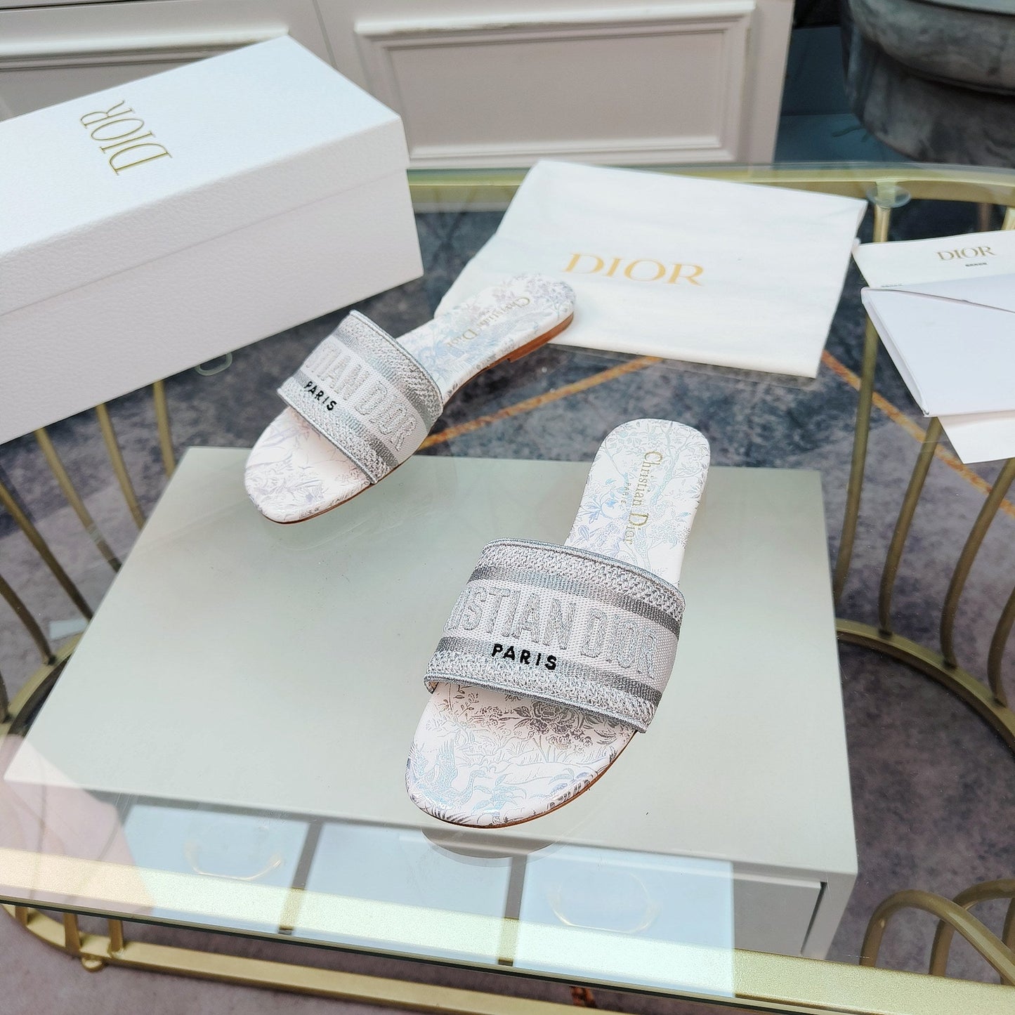 Luxury DiorMule Dway Slide 10mm Multi-motifs Style 6