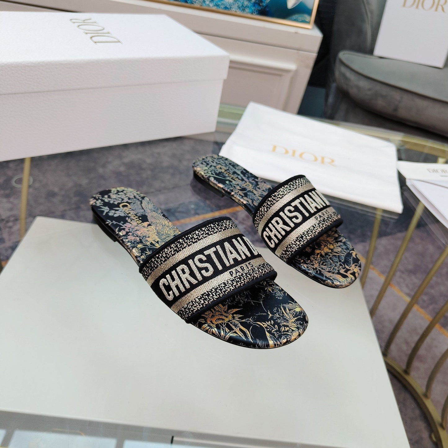 Luxury DiorMule Dway Slide 10mm Multi-motifs Style 5