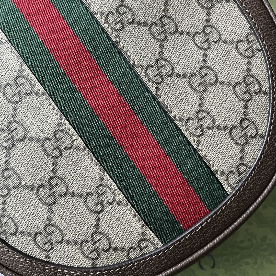 Luxury Gucci OPHIDIA MINI SHOULDER BAG 20 WITH WEB IN BEIGE EBONY CANVAS MIX BROWN CALFSKIN