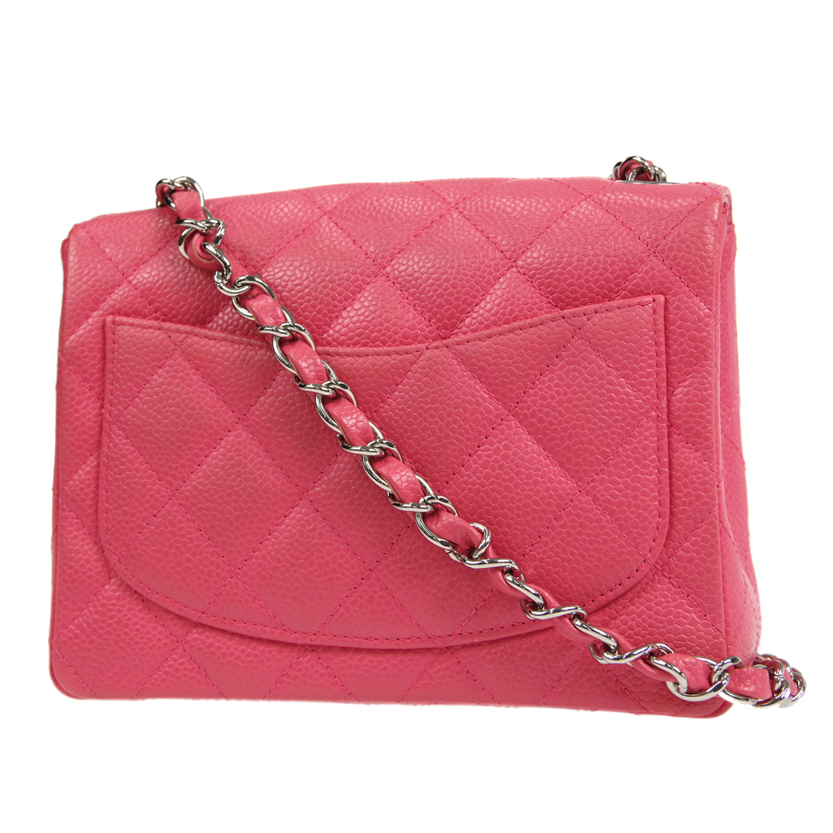 CHANEL * Classic Flap Mini Square Chain Shoulder Bag Pink Caviar 58123