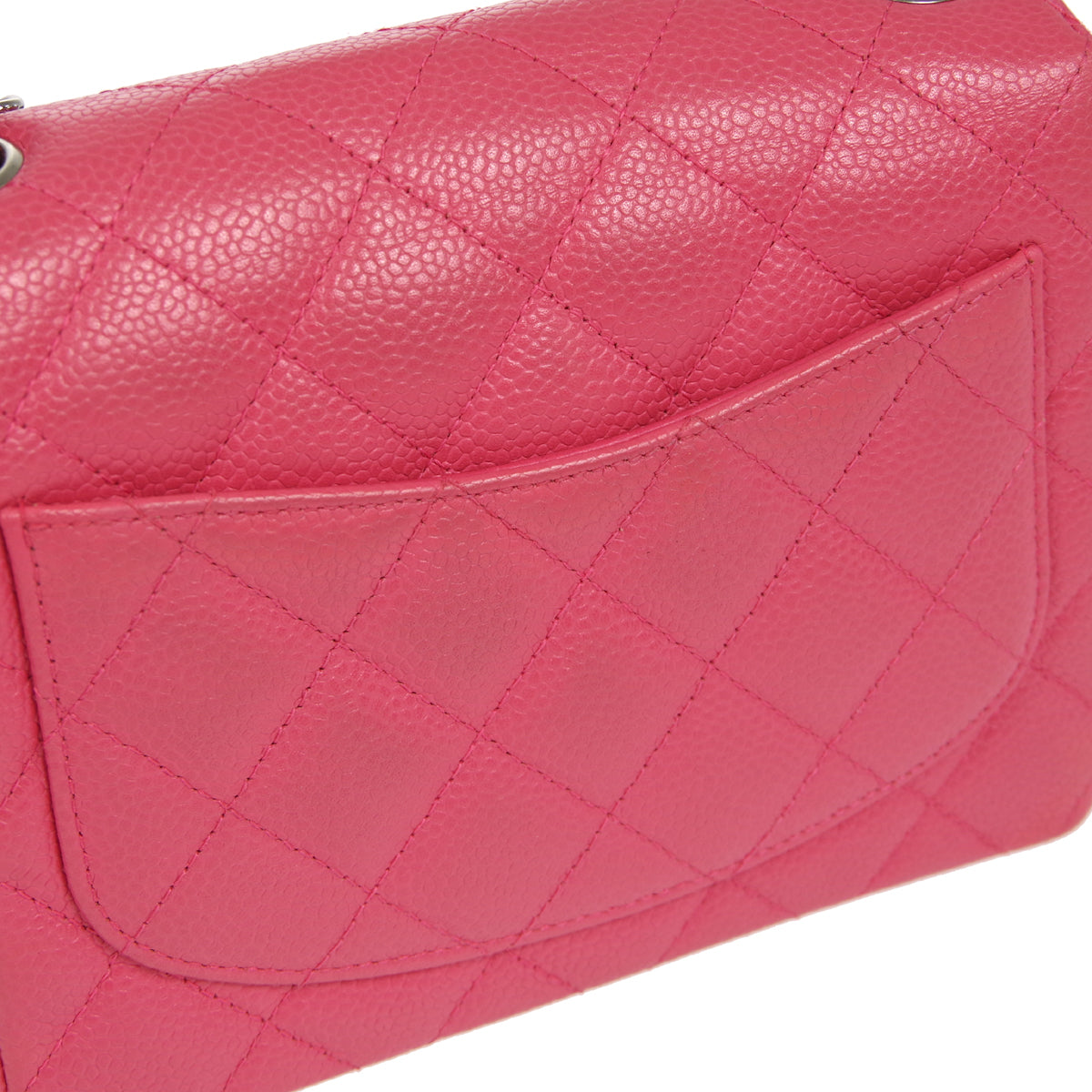 CHANEL * Classic Flap Mini Square Chain Shoulder Bag Pink Caviar 58123