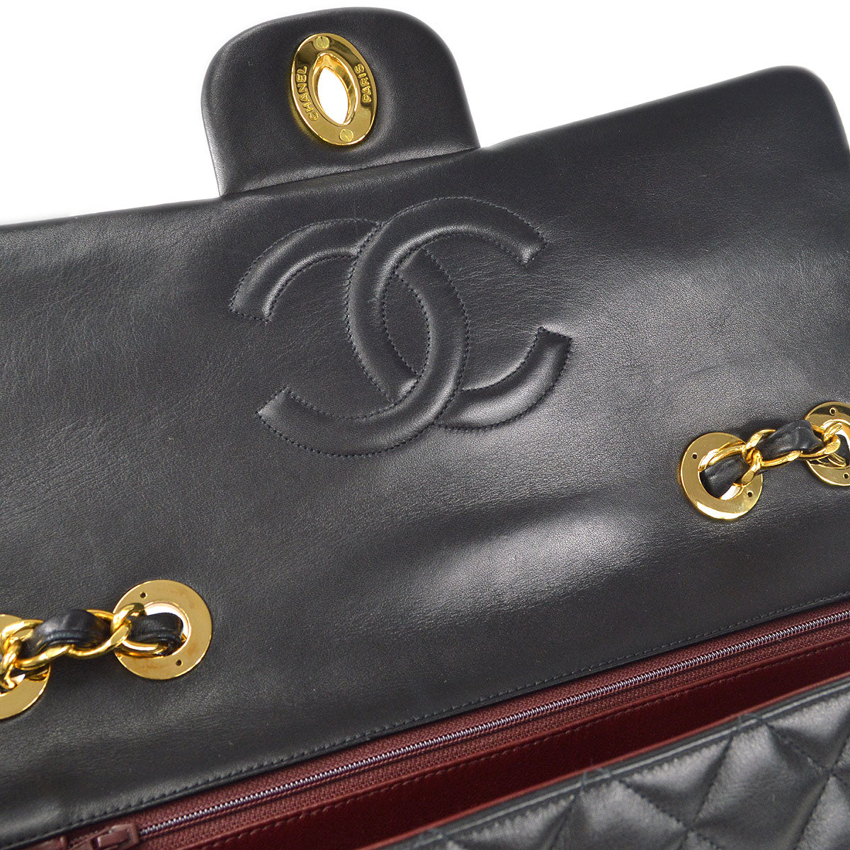 CHANEL 1994-1996 Classic Flap Maxi Black Lambskin 66455