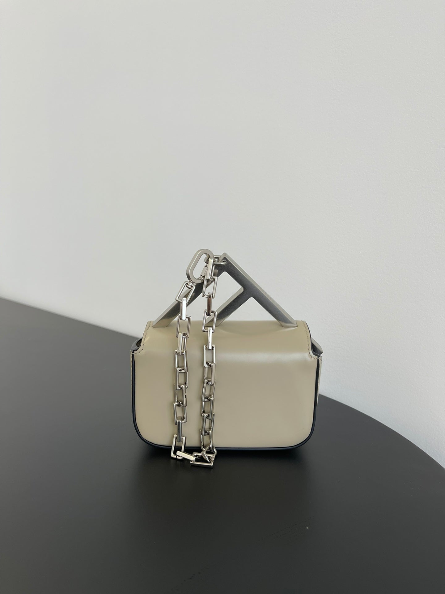 Luxury FendiLuxury FendiMINI FIRST SIGHT 13 BAG IN TAN BROWN CALFSKIN WITH SILVER HARDWARE