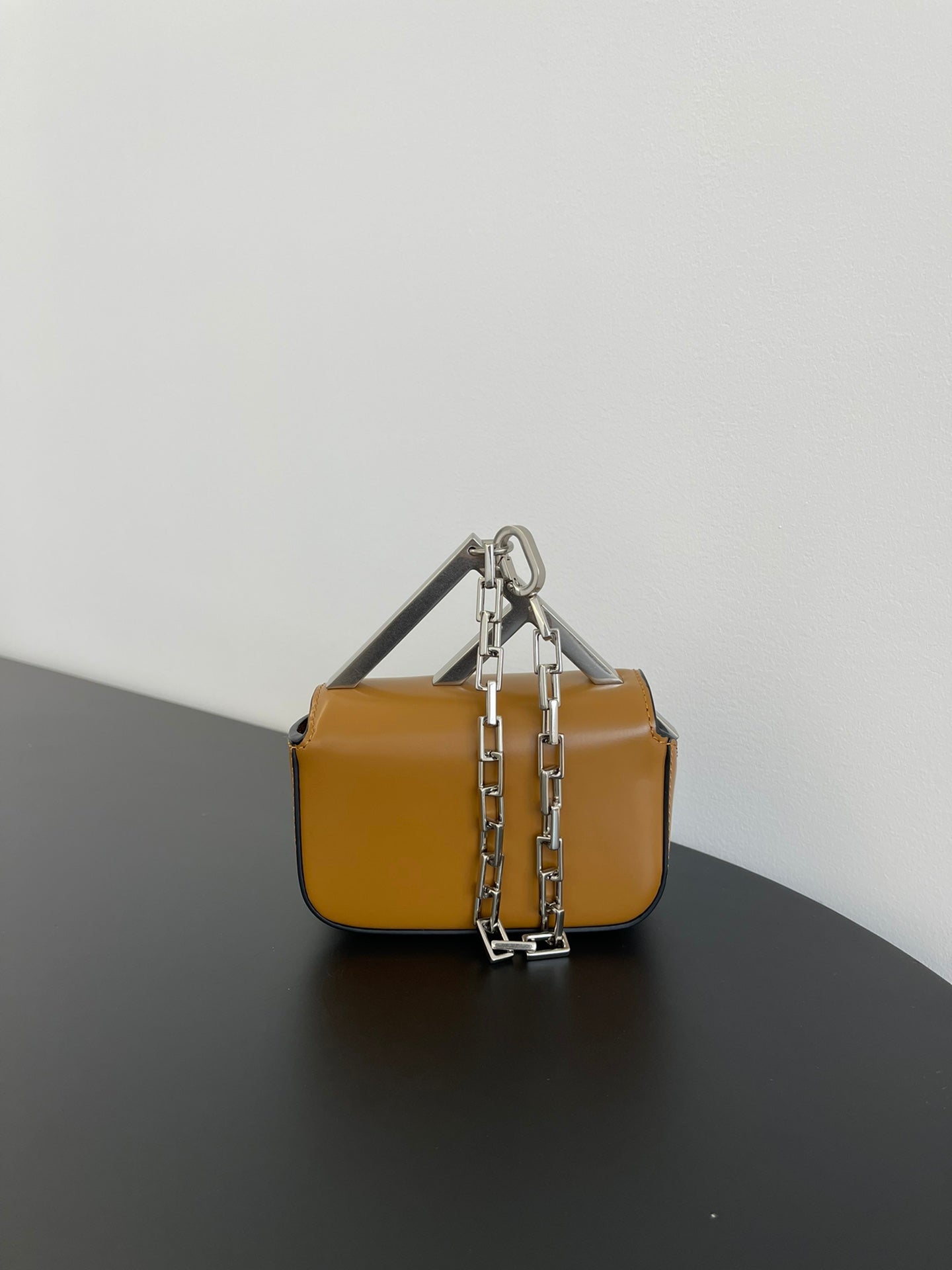 Luxury FendiLuxury FendiMINI FIRST SIGHT 13 BAG IN COPPER BROWN CALFSKIN WITH SILVER HARDWARE