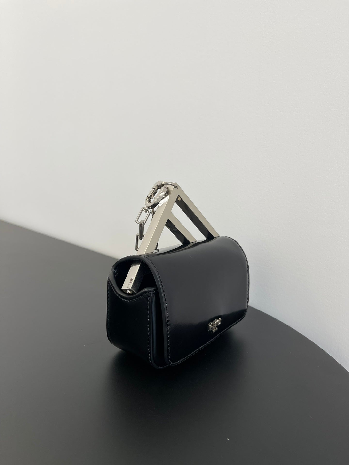 Luxury FendiLuxury FendiMINI FIRST SIGHT 13 BAG IN BLACK CALFSKIN WITH SILVER HARDWARE