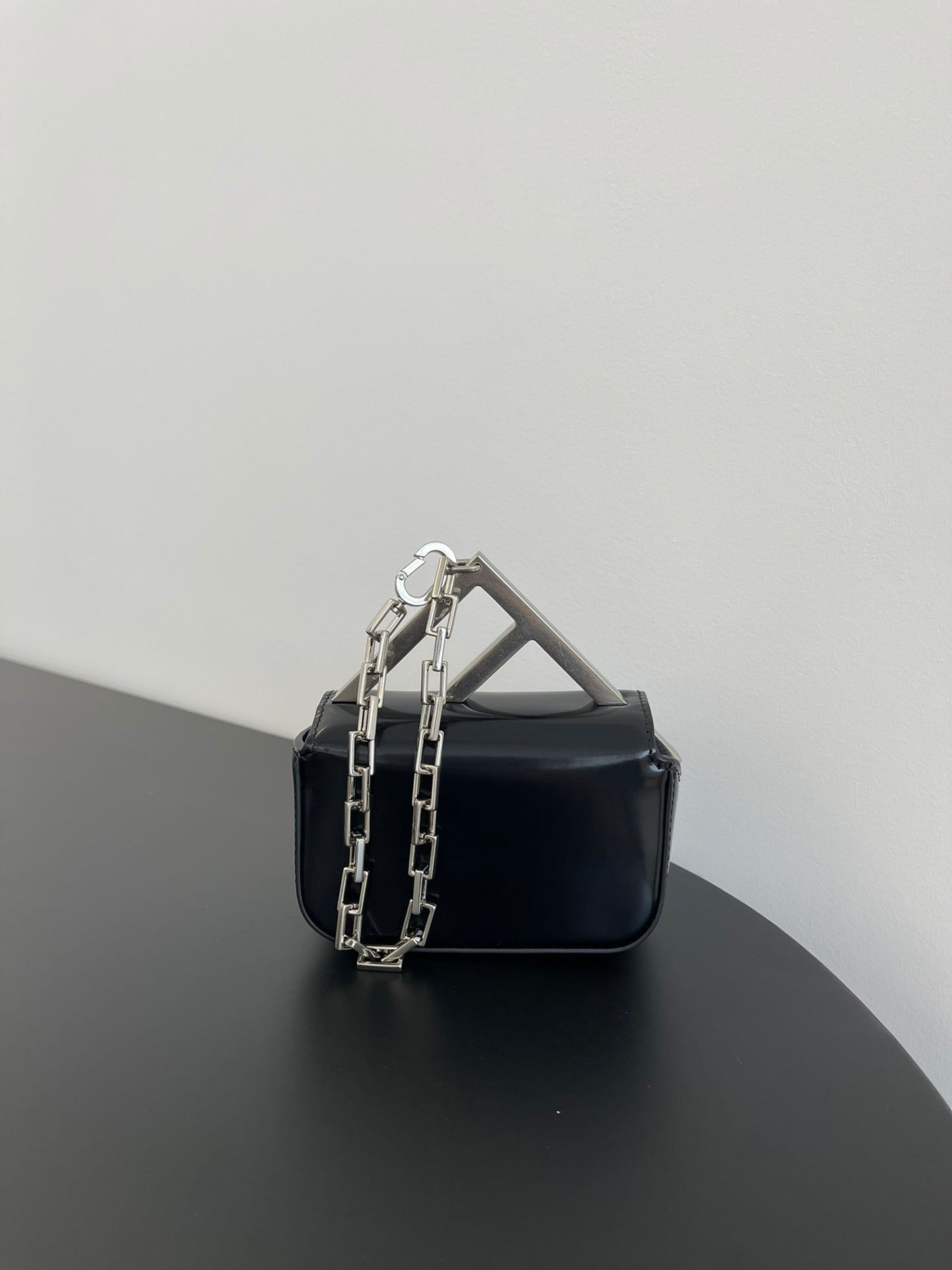 Luxury FendiLuxury FendiMINI FIRST SIGHT 13 BAG IN BLACK CALFSKIN WITH SILVER HARDWARE