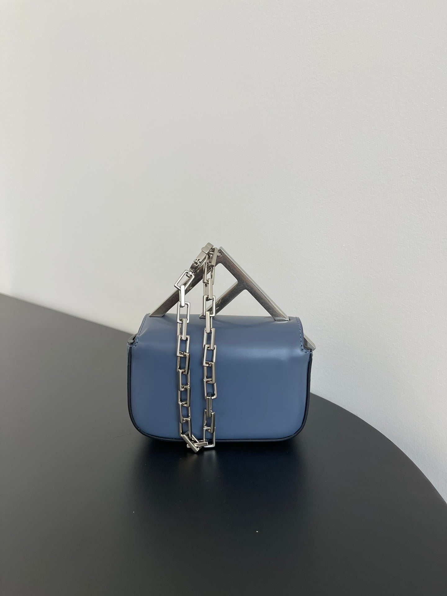 Luxury FendiLuxury FendiMINI FIRST SIGHT 13 BAG IN PIGEON BLUE CALFSKIN WITH SILVER HARDWARE