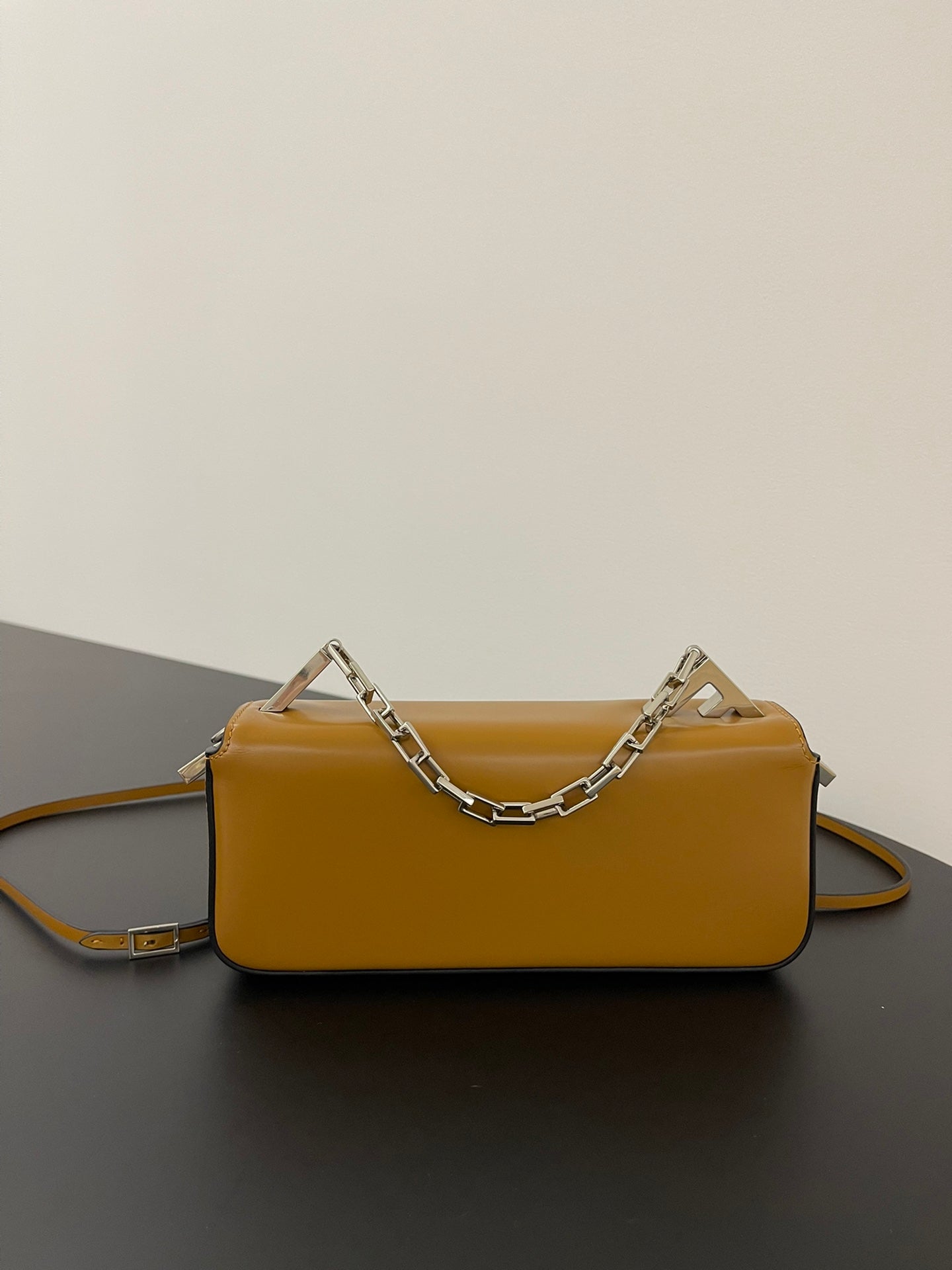 Luxury FendiLuxury FendiMINI FIRST SIGHT 23 BAG IN COPPER BROWN CALFSKIN WITH SILVER HARDWARE