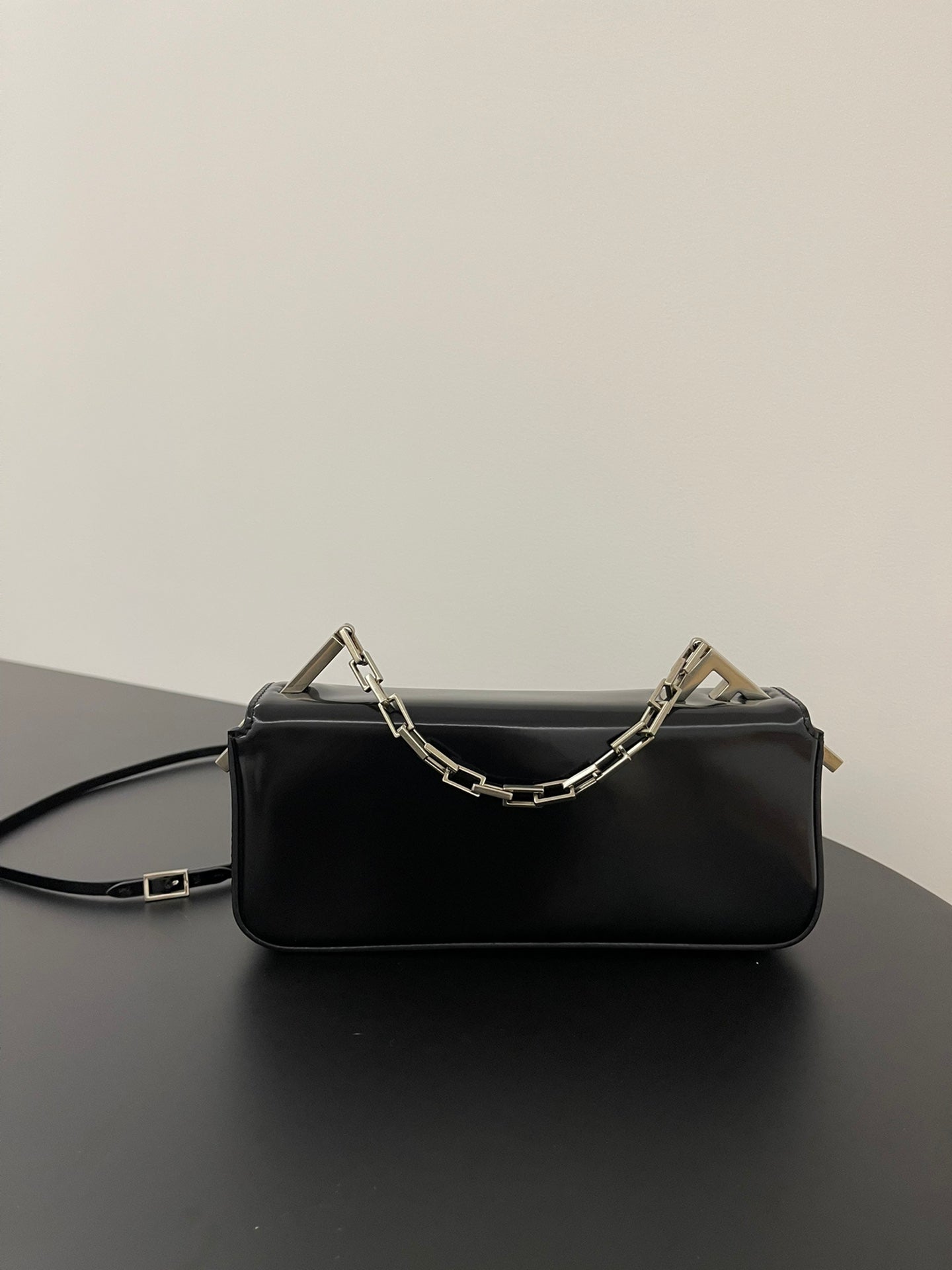 Luxury FendiLuxury FendiMINI FIRST SIGHT 23 BAG IN BLACK CALFSKIN WITH SILVER HARDWARE