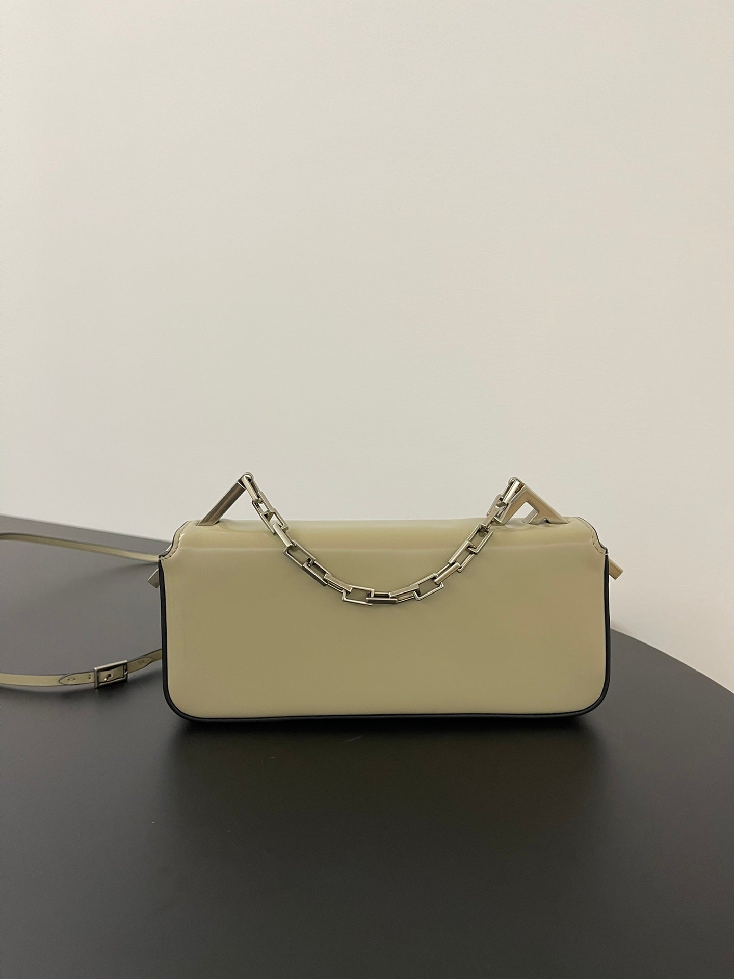 Luxury FendiLuxury FendiMINI FIRST SIGHT 23 BAG IN ECRU BROWN CALFSKIN WITH SILVER HARDWARE