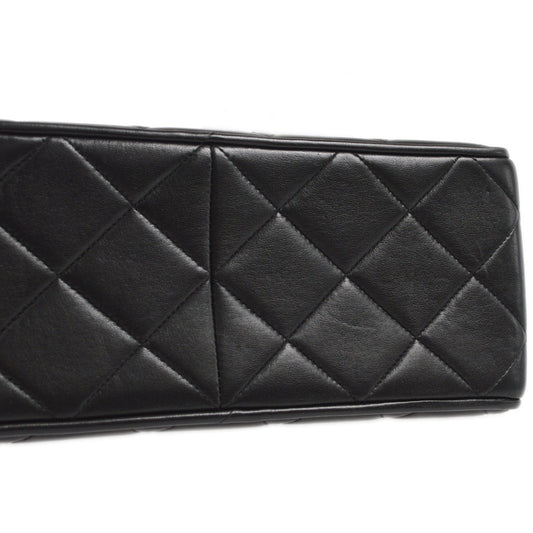 CHANEL Classic Flap Single Chain Shoulder Bag Black Lambskin 58094