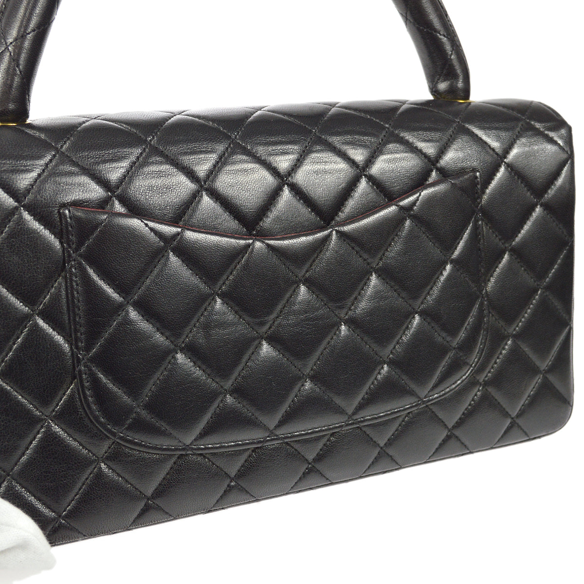 CHANEL Classic Single Flap Medium Handbag Black Lambskin 22577